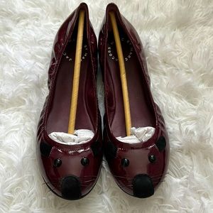 Marc jacobs leather mouse flats in dark wine - size 6